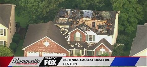 Fenton home catches fire after lightning strike